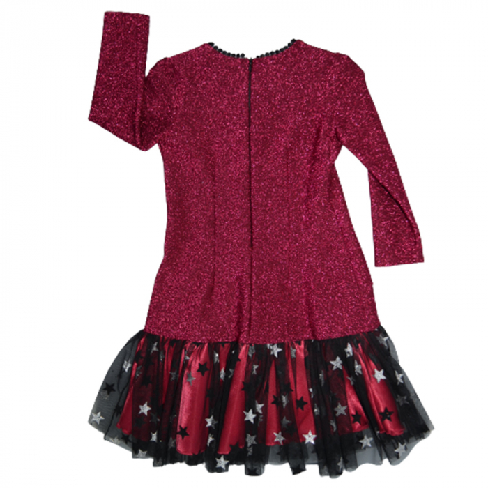 Rochie eleganta cu maneca lunga pentru fete Umbo UM4635, Visiniu [2]