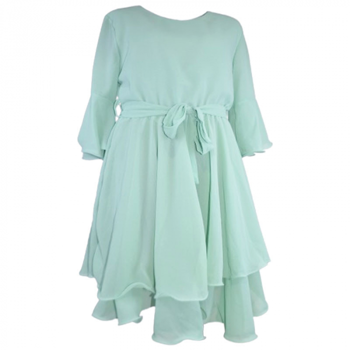 Rochie eleganta cu maneca scurta pentru fete Mini Junior R290524-6, Turcoaz [1]