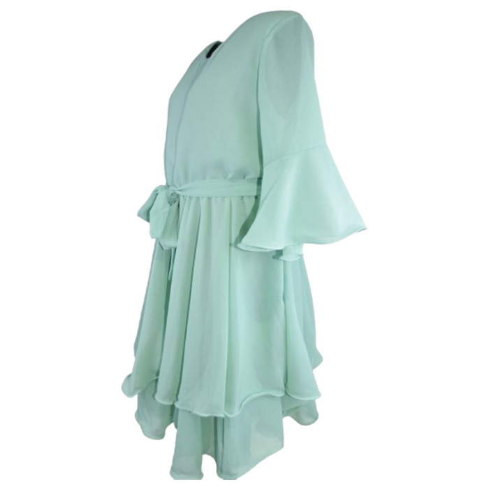 Rochie eleganta cu maneca scurta pentru fete Mini Junior R290524-6, Turcoaz [3]