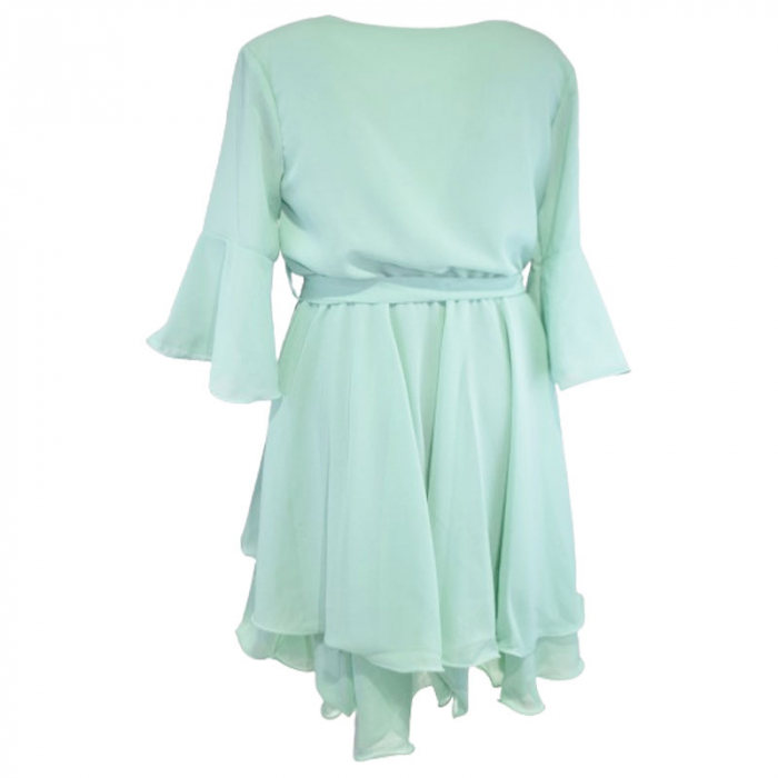 Rochie eleganta cu maneca scurta pentru fete Mini Junior R290524-6, Turcoaz [2]
