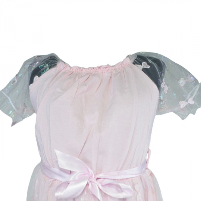 Rochie eleganta cu maneca scurta pentru fete Mini Junior R290524-9, Roz [4]