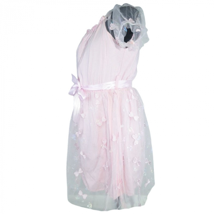 Rochie eleganta cu maneca scurta pentru fete Mini Junior R290524-9, Roz [3]