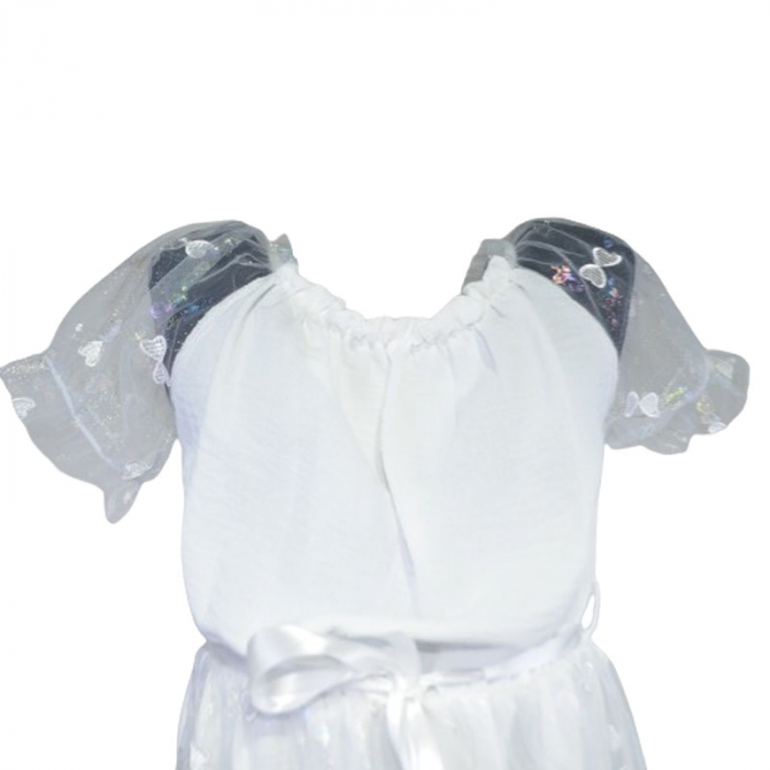 Rochie eleganta cu maneca scurta pentru fete Mini Junior R290524-10, Alb [5]
