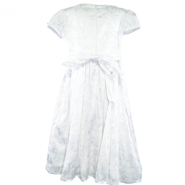 Rochie eleganta cu maneca scurta si cordon pentru fete Mini Junior RE234534, Alb [2]