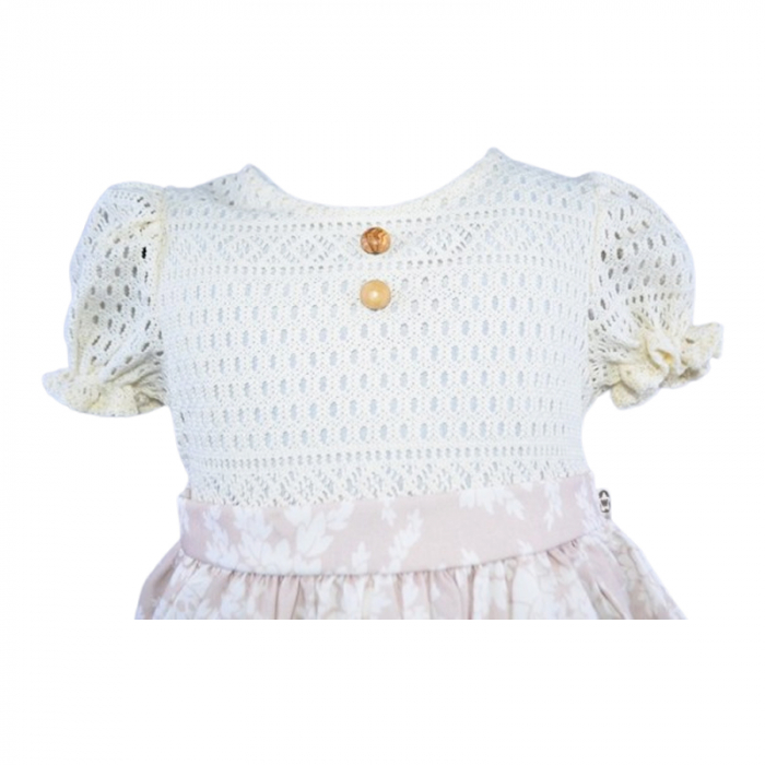 Rochie eleganta cu maneca scurta pentru fete, Mini Junior W1210R, Roz [2]
