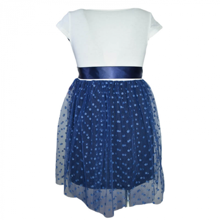 Rochie eleganta cu maneca scurta pentru fete DR MODA 270323-5, Bleumarin [2]