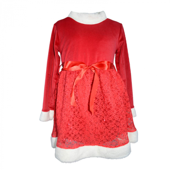 Rochie eleganta de Craciun pentru fete Moda ART345, Rosu [1]