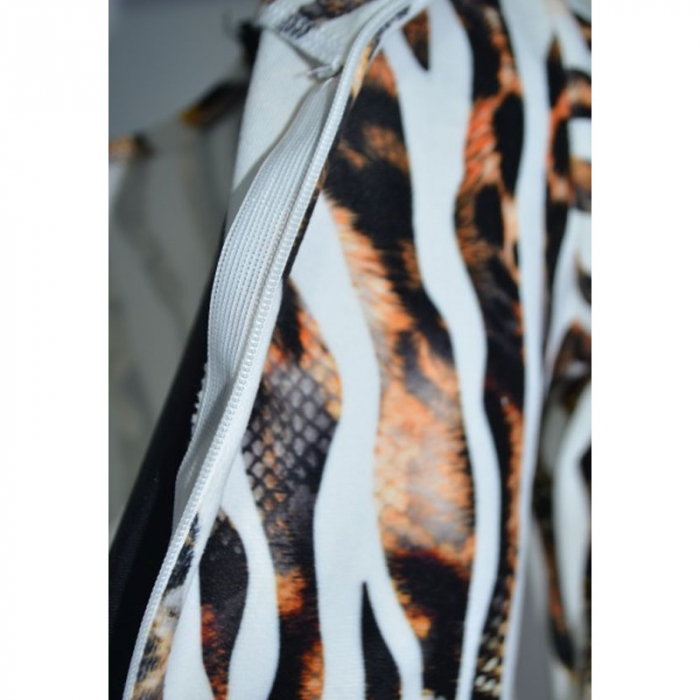 Rochie eleganta din catifea animal print cu maneca lunga pentru fete Catherine 071123-13, Multicolor [3]