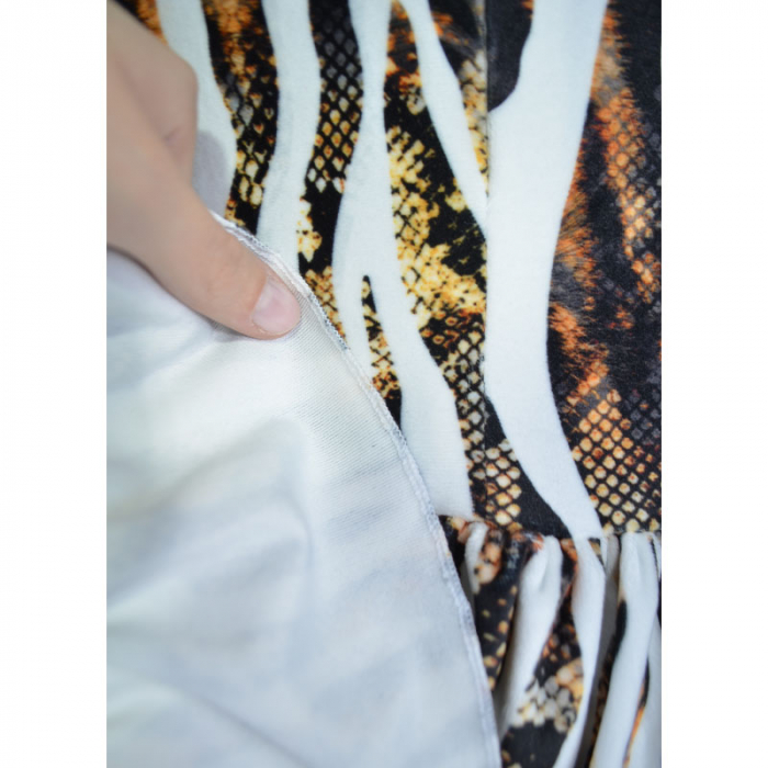 Rochie eleganta din catifea animal print cu maneca lunga pentru fete Catherine 071123-13, Multicolor [4]