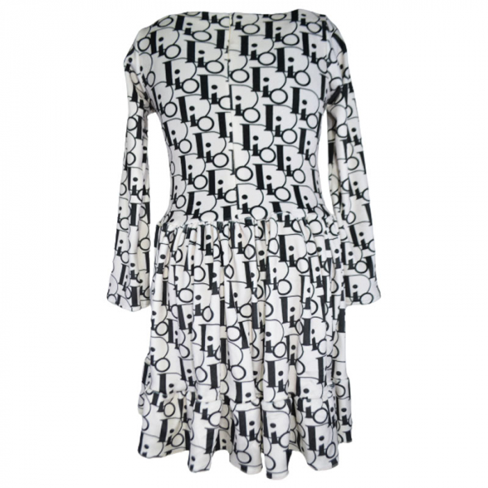 Rochie eleganta din catifea cu maneca lunga pentru fete Catherine 071123-9, Alb [2]