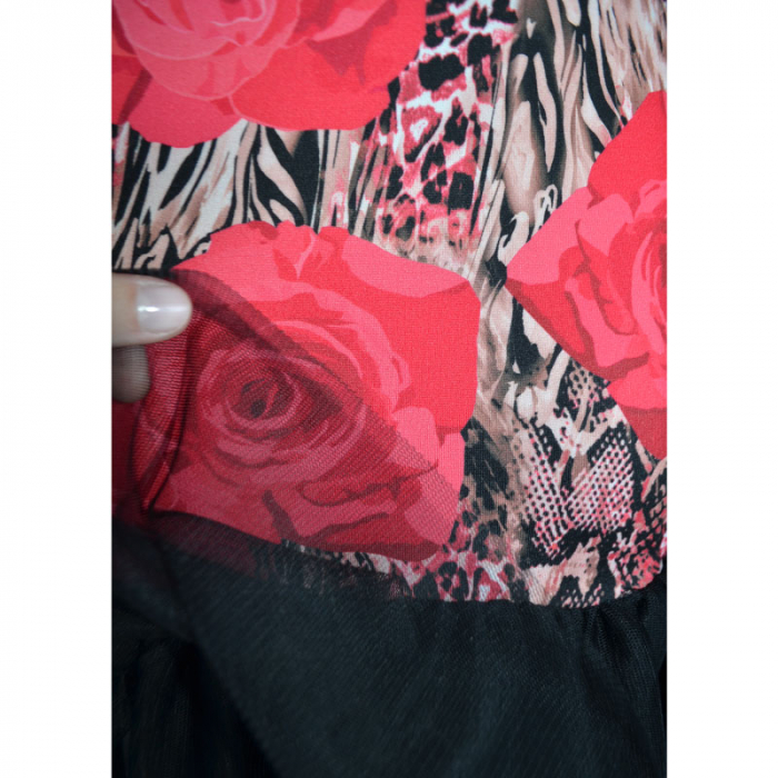 Rochie eleganta cu maneca lunga si tulle pentru fete Catherine 071123-8, Rosu [4]