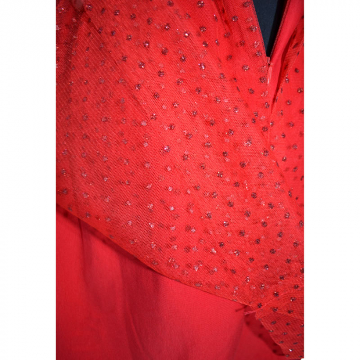 Rochie eleganta cu maneca lunga si tulle pentru fete Madii 101123-9, Rosu [4]