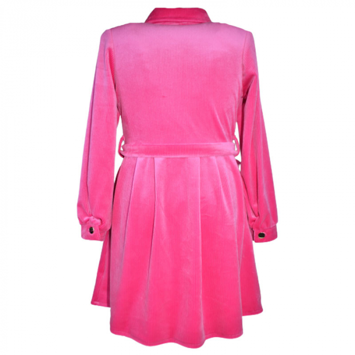 Rochie eleganta din catifea cu maneca lunga pentru fete Tylkomet 071123-2, Fucsia [2]