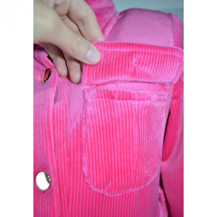 Rochie eleganta din catifea cu maneca lunga pentru fete Tylkomet 071123-2, Fucsia [7]