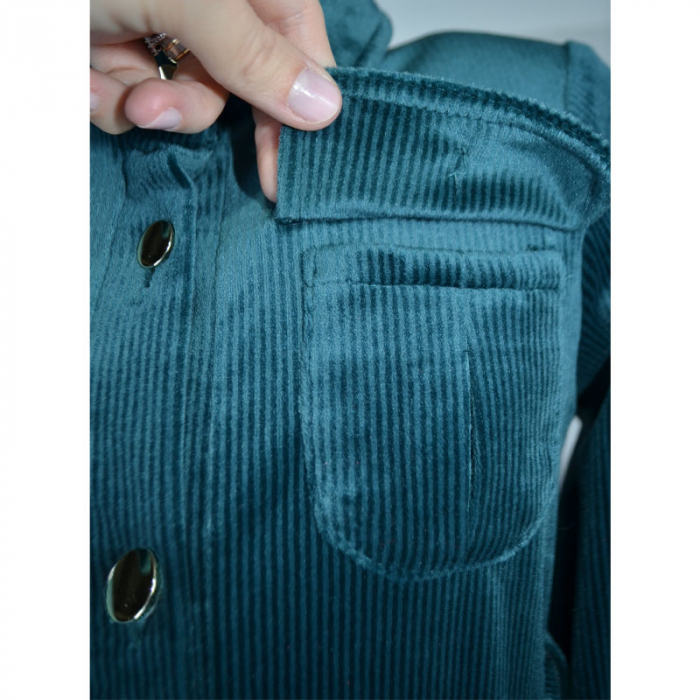 Rochie eleganta din catifea cu maneca lunga pentru fete Tylkomet 071123-1, Verde [6]