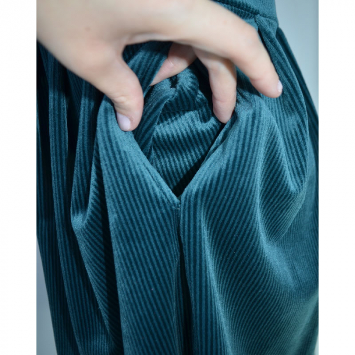Rochie eleganta din catifea cu maneca lunga pentru fete Tylkomet 071123-1, Verde [4]