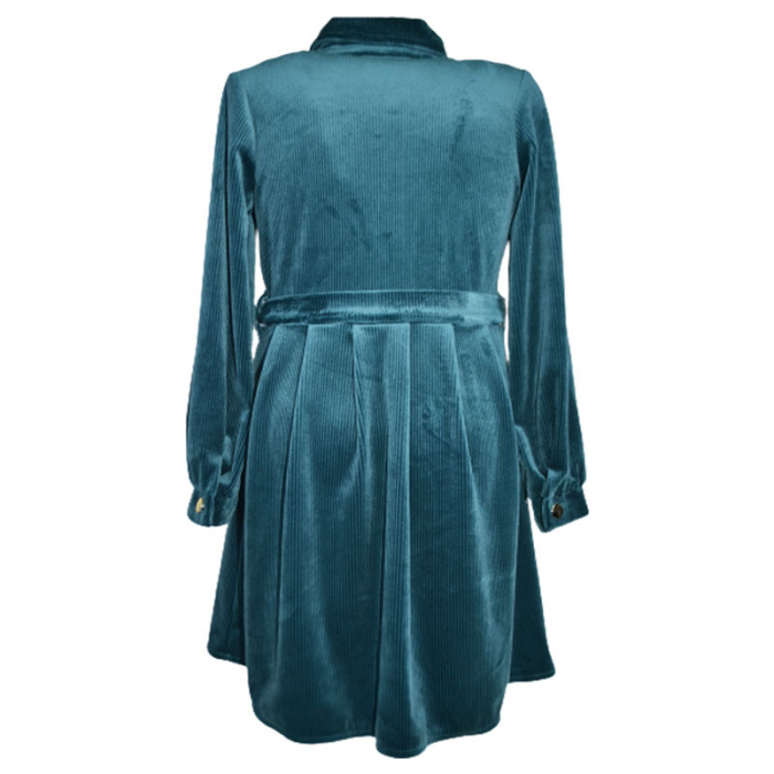 Rochie eleganta din catifea cu maneca lunga pentru fete Tylkomet 071123-1, Verde [2]