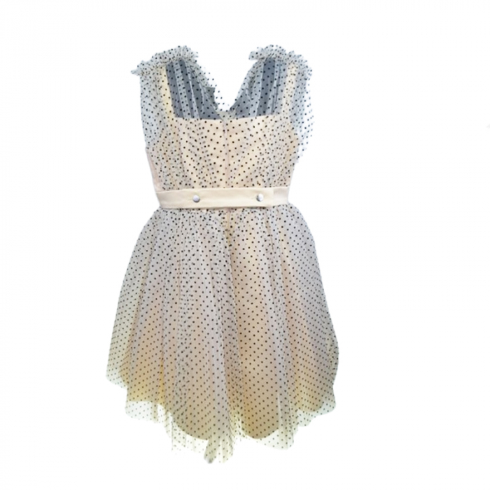 Rochie eleganta fara maneci pentru fete Mini Junior DR160-Y4F21, Bej [5]