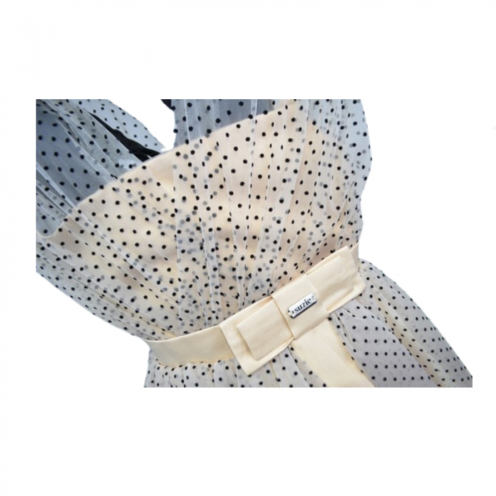 Rochie eleganta fara maneci pentru fete Mini Junior DR160-Y4F21, Bej [3]