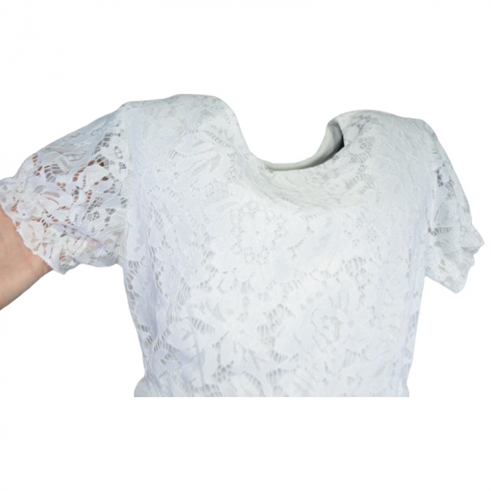 Rochie eleganta cu maneca scurta pentru fete Mini Junior R290524-13, Alb [3]