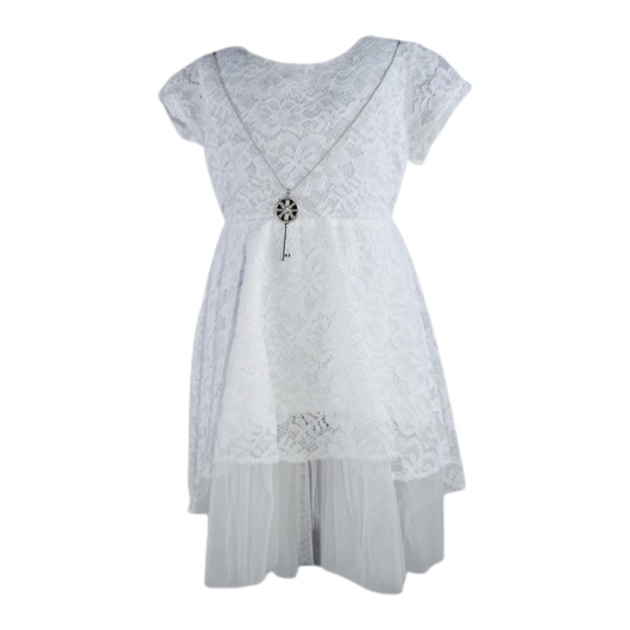 Rochie eleganta pentru fete, Lucky LK720A, Alb [1]