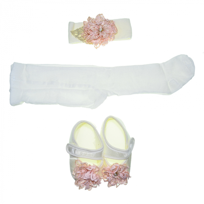 Set rochita pentru botez 4 piese Mini Junior RBTZ-2410, Roz - Copie [2]