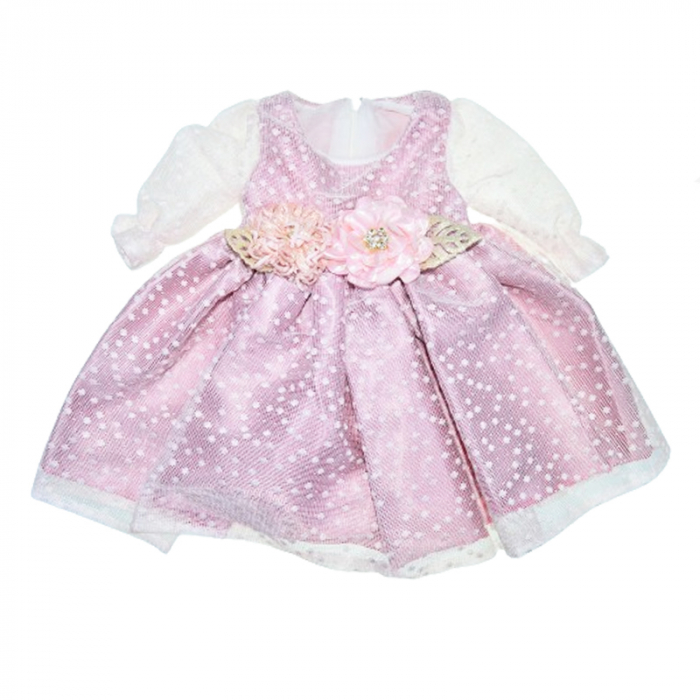 Set rochita pentru botez 4 piese Mini Junior RBTZ-2410, Roz - Copie [3]