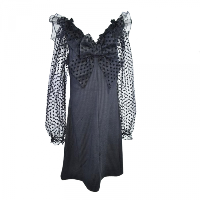 Rochie eleganta pentru fete Mini Junior RCHMJ-01, Negru [7]