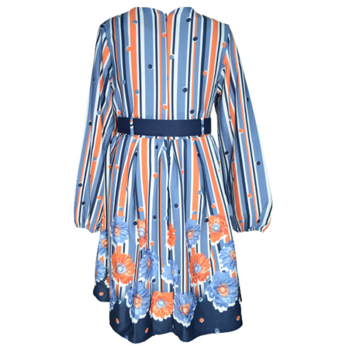 Rochie cu maneca lunga pentru fete Sevval 17323-4, Albastru [2]