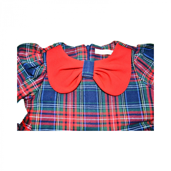 Set 2 piese format din rochie in carouri si gentuta pentru fete Baby Rose, 4616-4652, Rosu [4]