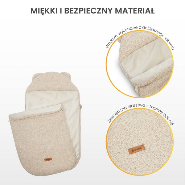 Sac de dormit 3 in 1, fara picioare din bumbac pentru copii Sensillo 323668, Bej [5]