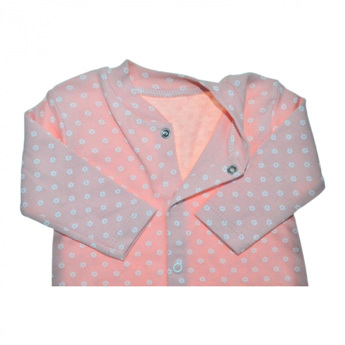 Salopeta cu maneca lunga, cu flori, pentru fete, Mini Junior 100084R2, Roz [2]