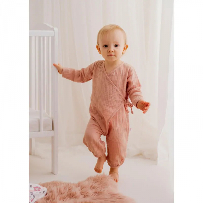Salopeta cu maneca lunga din muselina pentru fete Silky Koala 10-573, Roz [2]
