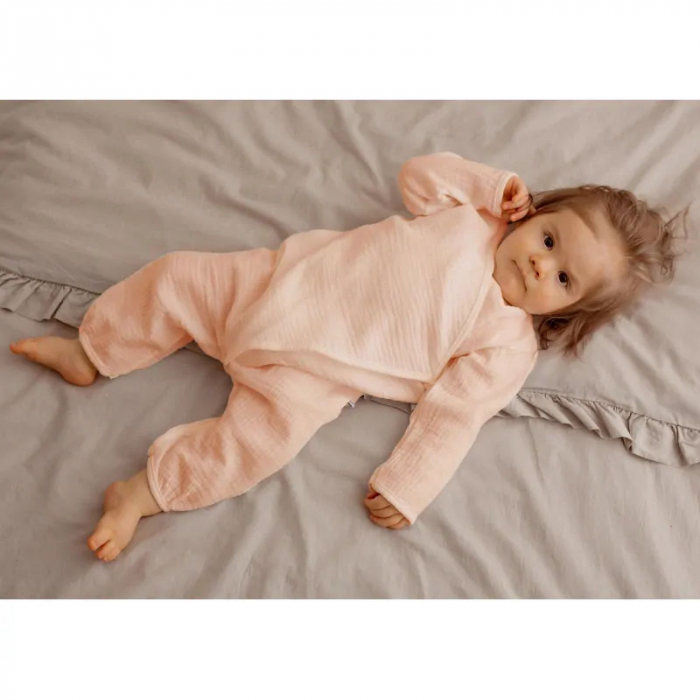 Salopeta cu maneca lunga din muselina pentru fete Silky Koala 10-577, Coral [2]