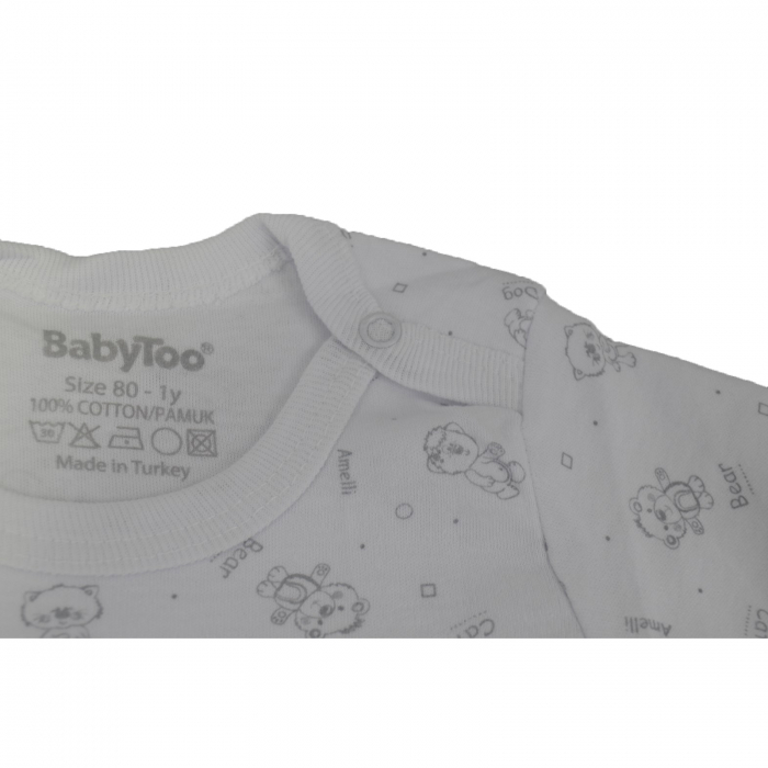 Body cu maneca lunga pentru copii BabyToo 7083-2-80, Alb [3]