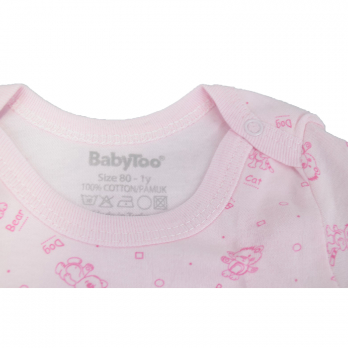Body cu maneca lunga pentru fete BabyToo 7083-80, Roz [3]
