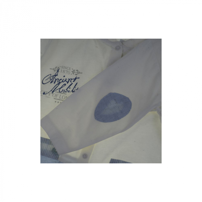 Salopeta cu maneca lunga pentru baieti Cassiope 47109A-68-cm, Alb [3]