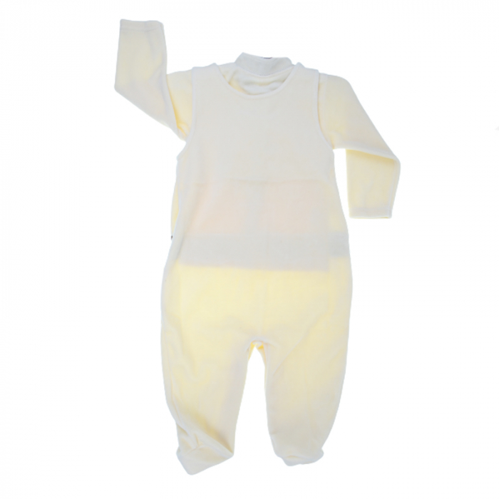 Compleu 2 piese salopeta si bluza pentru baieti Koala Milo 1874C-74-cm, Crem [2]