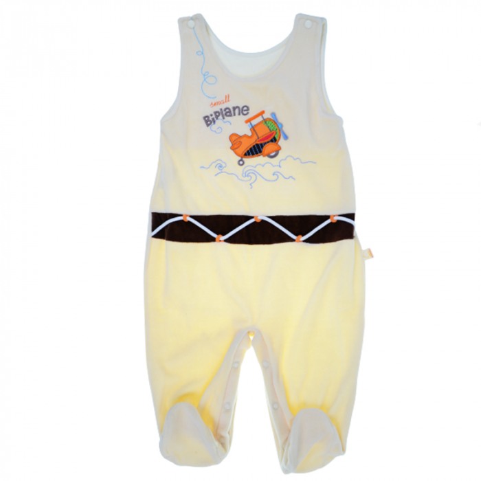 Compleu 2 piese salopeta si bluza pentru baieti Koala Milo 1874C-74-cm, Crem [5]