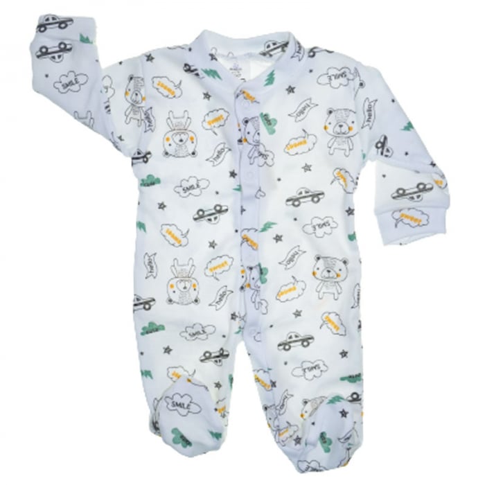Salopeta cu maneca lunga pentru baieti Mini Junior 080923-1, Alb [1]