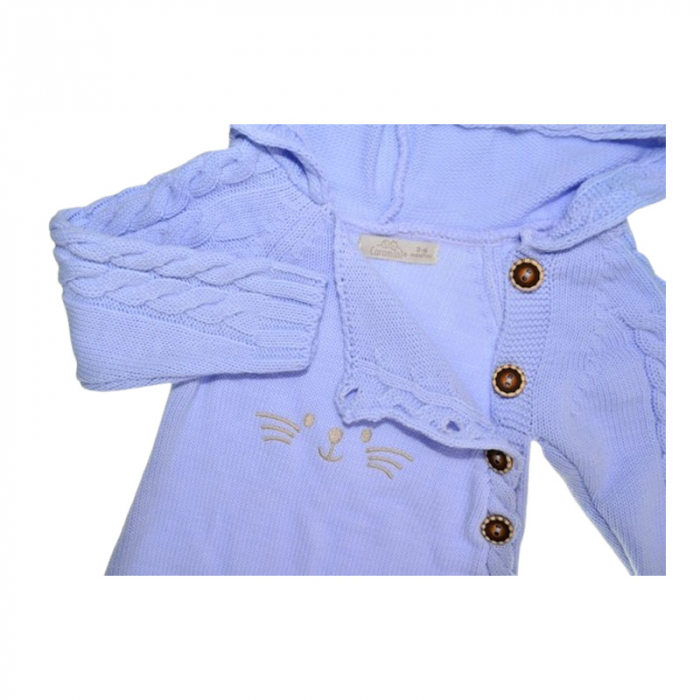 Salopeta cu maneca lunga, pentru baieti, Mini Junior 1129A, Albastru deschis [2]