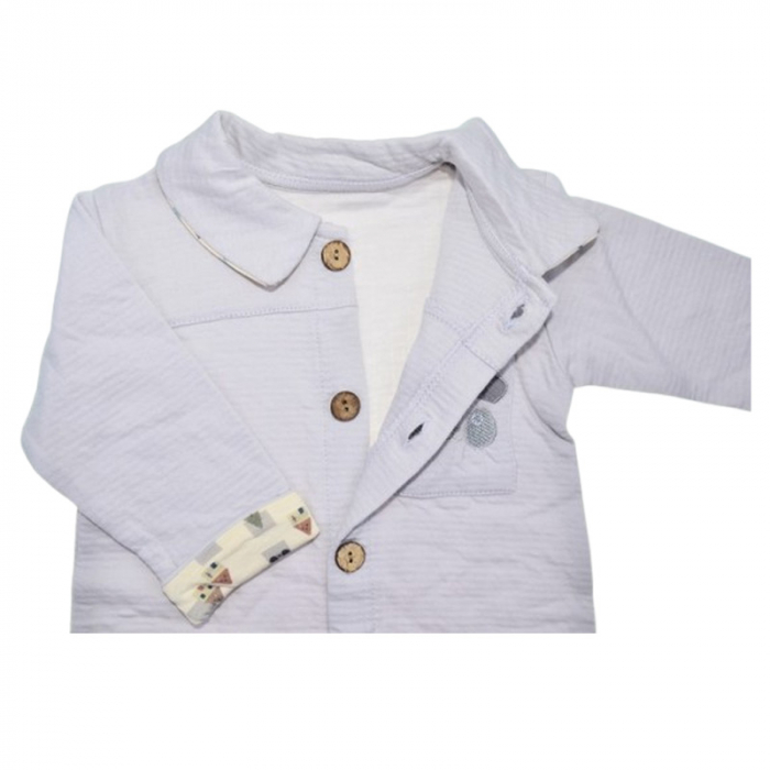 Salopeta cu maneca lunga, pentru baieti, Mini Junior 20268G, Gri [2]