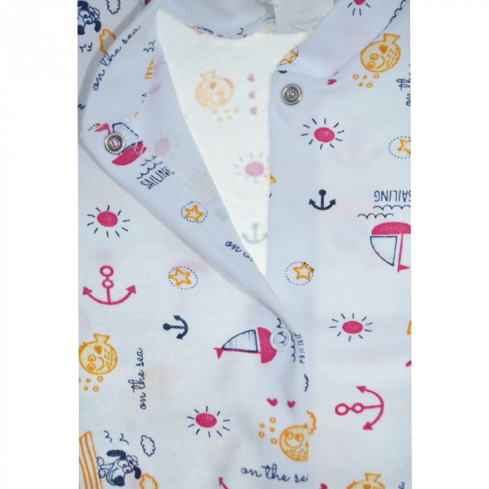 Salopeta cu maneca lunga pentru baieti Mini Junior 220124-13, Alb [3]