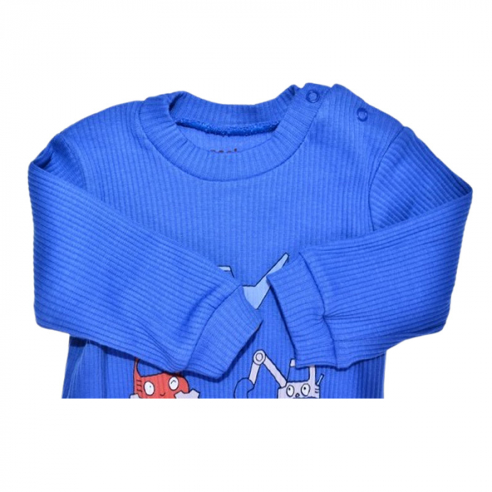 Salopeta cu maneca lunga, pentru baieti, Mini Junior 243283A, Albastru inchis [3]