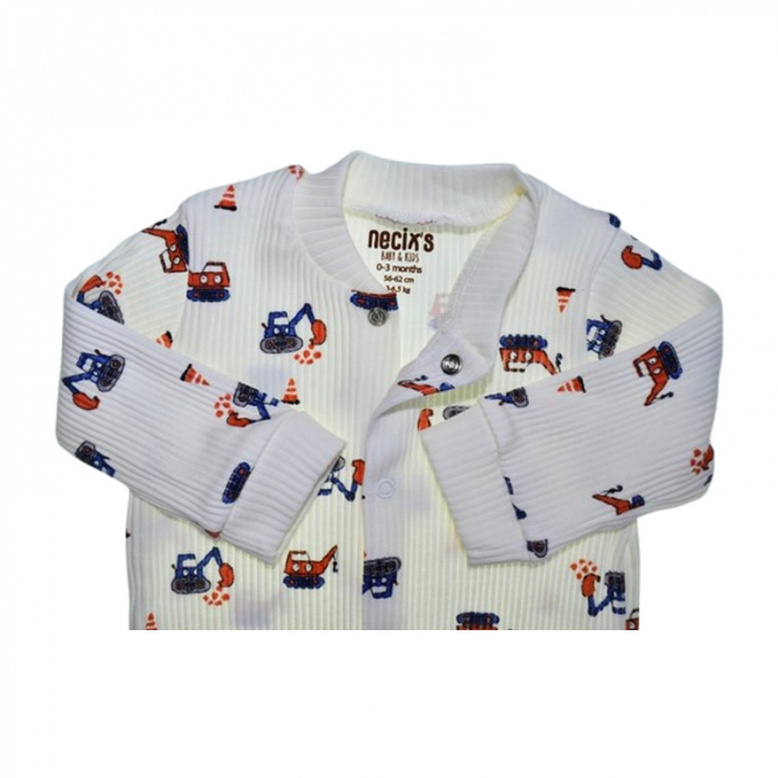 Salopeta cu maneca lunga, pentru baieti, Mini Junior 243283A2-56-62, Alb [2]