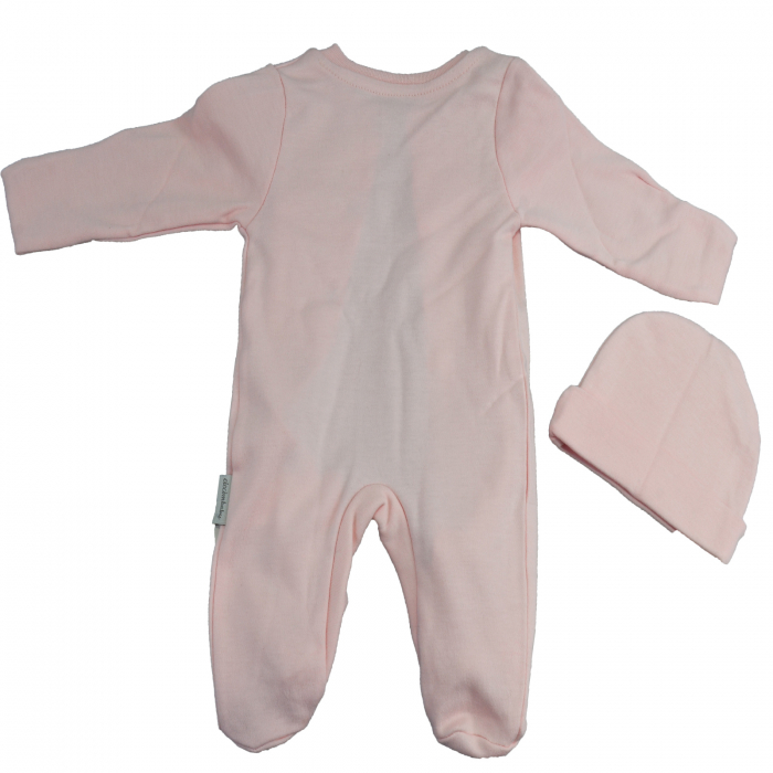 Set 2 piese salopeta cu maneca lunga si caciula pentru fete Mini Junior BBW-30-50, Roz [2]