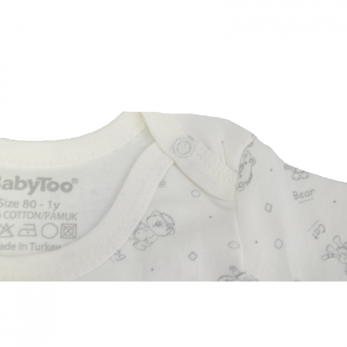 Body cu maneca lunga pentru copii BabyToo 7083-3-80, Crem [4]