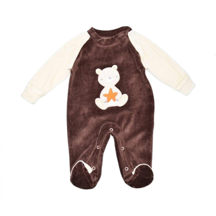 Salopeta cu maneca lunga pentru copii Mini Junior SLP-3918, Maro [1]