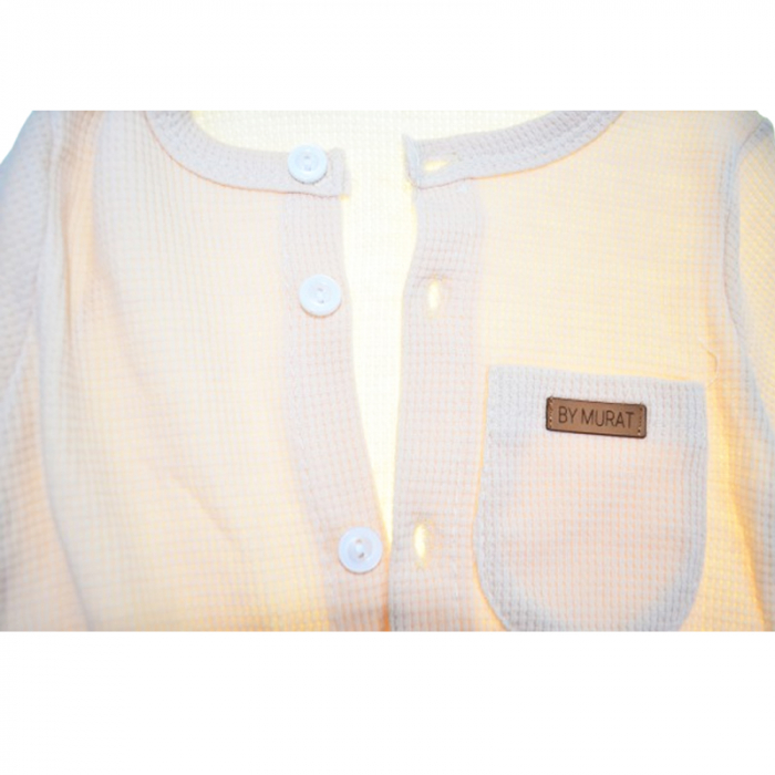 Salopeta cu maneca lunga pentru copii Mini Junior SLP-MJ3, Crem [3]
