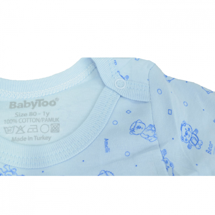 Body cu maneca lunga pentru baieti BabyToo 7083-1-80, Albastru [4]